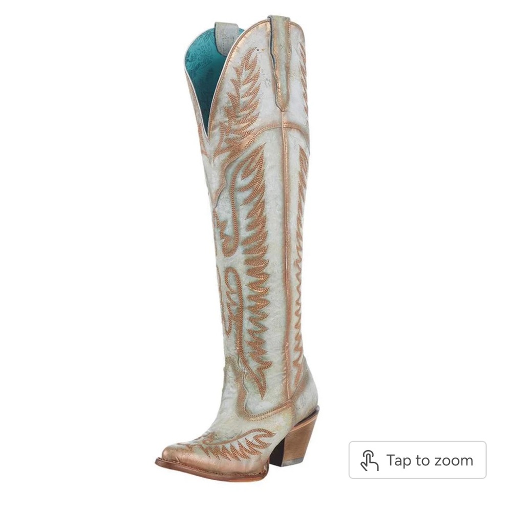 Corral 20” Shaft Cream/Gold/Green Boots